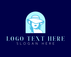 Girl - Woman Stylist Hat logo design