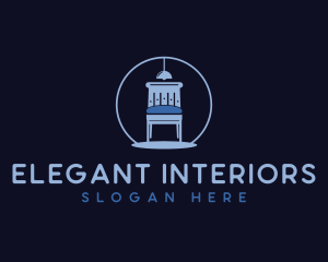 Armchair Lamp Furniture logo design