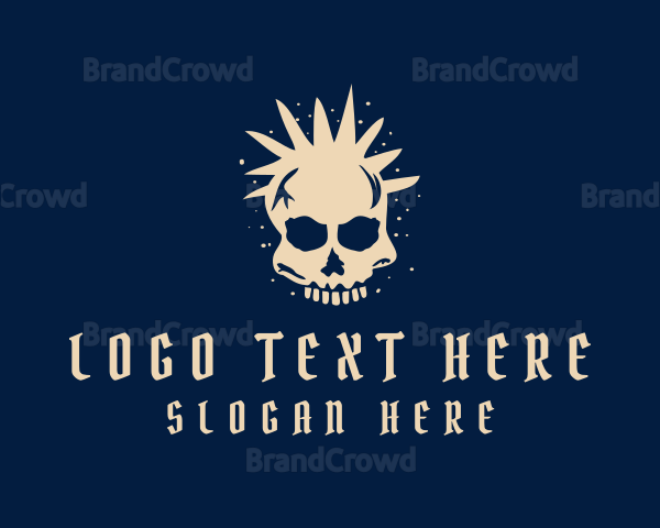 Grunge Punk Skull Logo