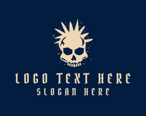 Punk Rock - Grunge Punk Skull logo design