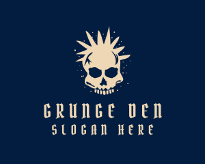 Grunge Punk Skull  logo design