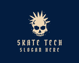 Grunge Punk Skull  logo design