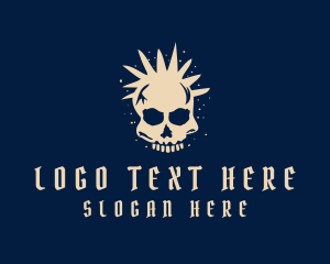 Grunge Punk Skull  Logo