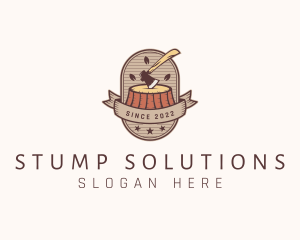 Stump - Lumber Logging Stump logo design