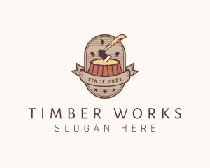 Lumber - Lumber Logging Stump logo design