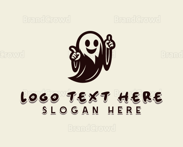 Creepy Halloween Ghost Logo