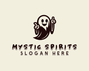 Creepy Halloween Ghost logo design