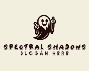 Creepy Halloween Ghost logo design