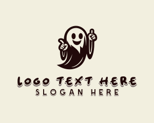 Mascot - Creepy Halloween Ghost logo design