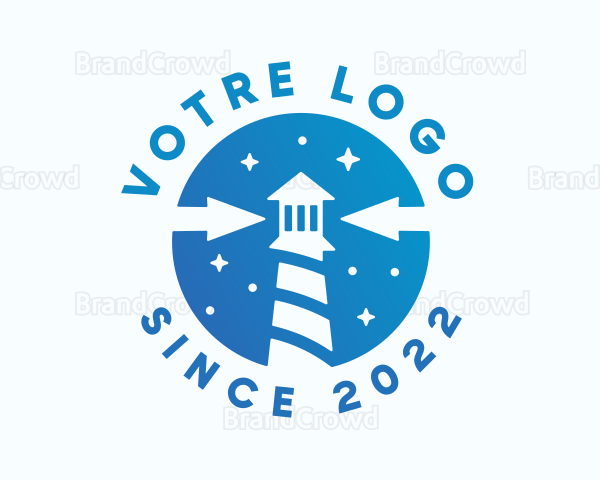 Blue Lighthouse Arrow Logo