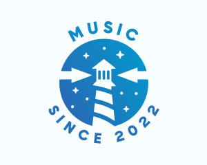 Tourist - Blue Lighthouse Arrow logo design