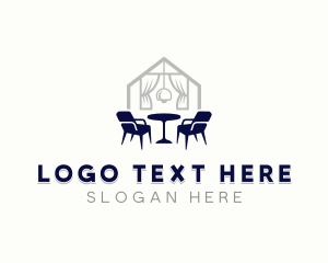 Home Staging - Chair Table Window logo design