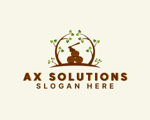 Wood Axe Woodworking logo design