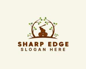 Wood Axe Woodworking logo design