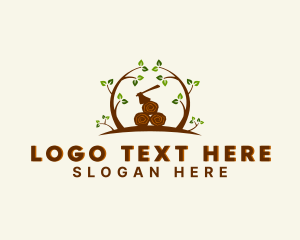 Log - Wood Axe Woodworking logo design