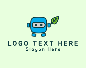 Cute - Cartoon Robot Leaf logo design