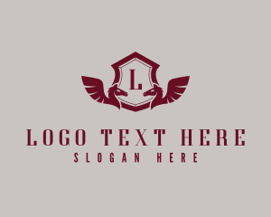 Stallion - Pegasus Shield Business logo design