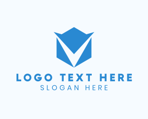 Marketing Tech Letter V logo design