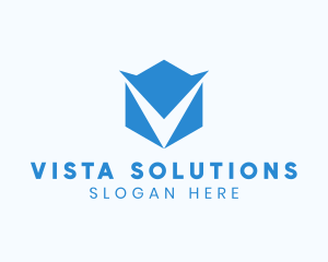 Marketing Tech Letter V logo design