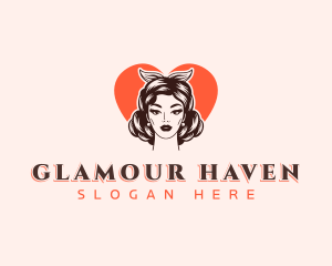 Pinup Beauty Woman logo design