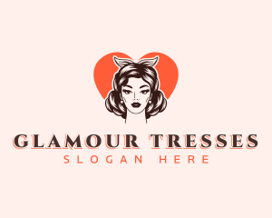 Pinup Beauty Woman logo design