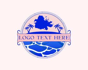 Wave - Antigua Beach Island logo design