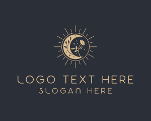 Floral Crescent Moon Logo