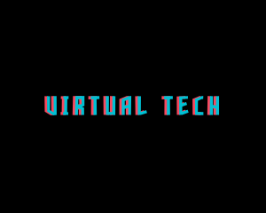 Virtual Bright Glitch logo design