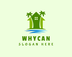 Vacation - Palm Tree House logo design