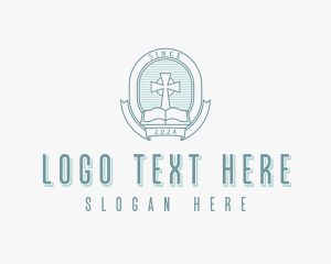 Holy - Biblical Religious Cross logo design