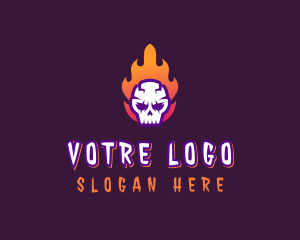 Skeleton - Fire Skull Avatar logo design