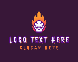 Spooky - Fire Skull Avatar logo design