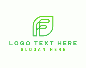 Letter F - Eco Leaf Spa Wellness logo design