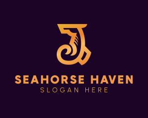 Seahorse - Gold Seahorse Deluxe logo design