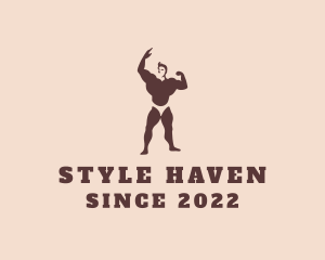 Man - Strong Muscular Man logo design