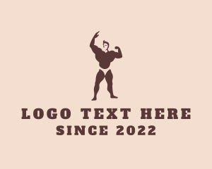 Personal Trainer - Strong Muscular Man logo design