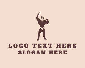 Strong Muscular Man  Logo