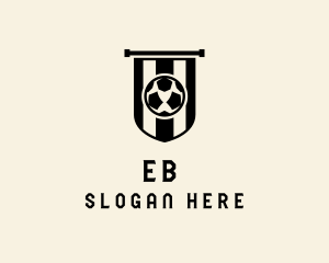 Football - Soccer Ball Flag logo design