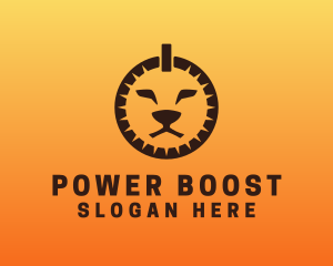 Power Button Lion logo design