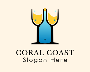 Wine Bottle Boob logo design