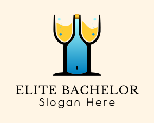 Wine Bottle Boob logo design