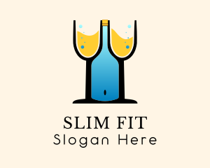 Slim - Wine Bottle Boob logo design