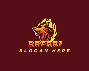Blaze - Fire Wolf Mascot logo design