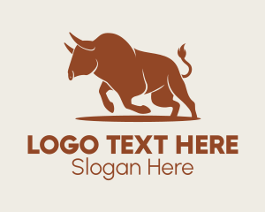 Brown Bison Animal Logo