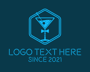 Alcoholic - Blue  Gentleman Cocktail logo design