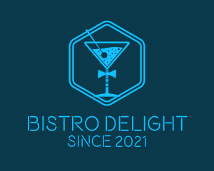 Blue  Gentleman Cocktail logo design