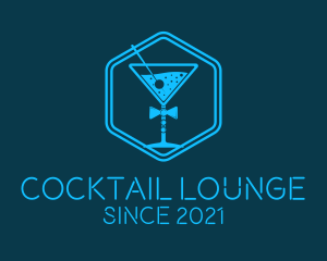 Blue  Gentleman Cocktail logo design