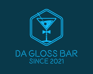 Blue  Gentleman Cocktail logo design