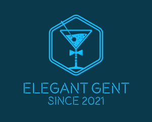 Blue  Gentleman Cocktail logo design