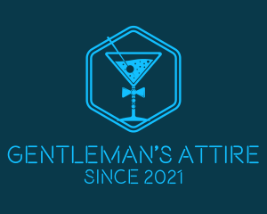 Blue  Gentleman Cocktail logo design